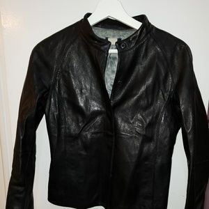 Jcrew black leather jacket